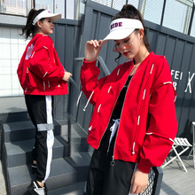 欧美嘻哈风外套女装2018春秋季新款韩版宽松短款学生bf原宿棒球服图片