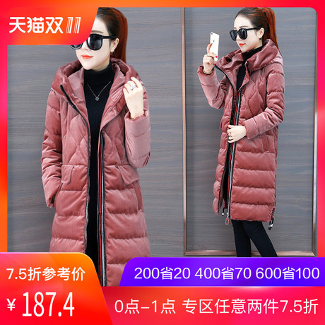ins金丝绒棉服女装2018冬季新款韩版羽绒棉袄加厚棉衣中长款外套商品大图