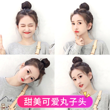 真发小半丸子头假发包女直卷发圈发饰蓬松自然花苞头饰发髻盘发器