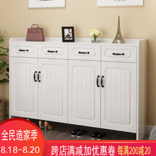 白色鞋 柜简约现代门厅柜欧式大容量家用玄关柜田园阳台柜储物柜