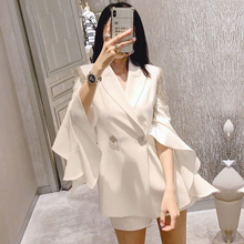 休闲修身 两件套水钻流苏网红小西服薄 套装 外套女2019夏薄款 小西装