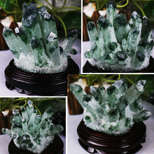 绿幽灵天然水晶簇原石净化消磁招财助事业商务升迁开业送礼品摆件
