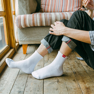 冬季纯棉中筒棉袜