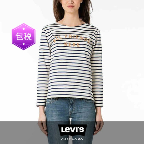 【5折清仓】Levi’s/李维斯16 F/W女士长袖蓝色条纹衫商品大图
