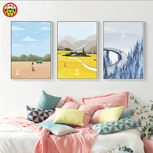 diy数字油画四季风景传统节气酒店民宿小清新挂画 现代简约北欧风