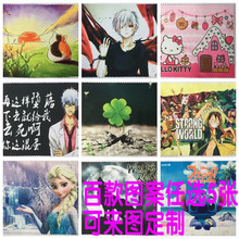 卡通动漫镜布眼镜布高档眼镜布非纯棉质来图定制眼镜布批发