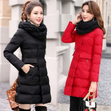 2018冬装新款女装坊朵以修身淑女棉衣CCDD中长款保暖棉服外套潮图片