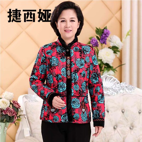 中老年羽绒内胆女长袖大码羽绒服老年人秋冬季内穿圆领保暖妈妈装商品大图