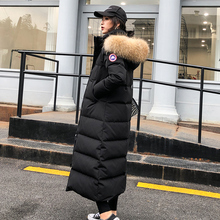 长款羽绒服女过膝加厚2018冬季新款女装韩版修身显瘦加长款羽绒服图片