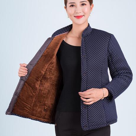 中老年人棉衣女加厚妈妈冬装棉服外套加绒女装棉袄奶奶装冬季上衣商品大图