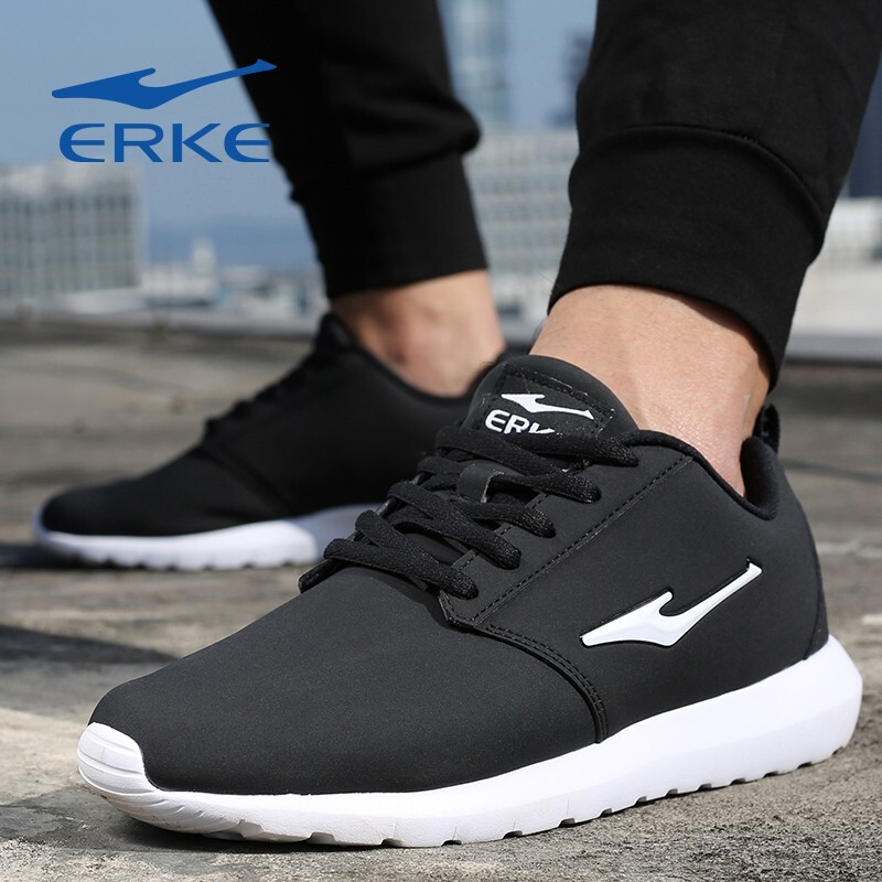 ERKE Men's Shoes 2019 Winter New Anti odor Waterproof Genuine Sports Shoes Red Heart Erke Leather Running Shoes