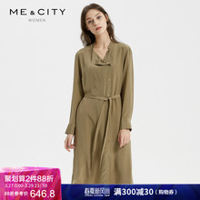 真丝MECITY女装气质优雅chic很仙的风衣式小众连衣裙图片