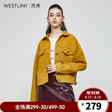 西遇短外套女装2018秋季新款复古chic宽松工装夹克女短款11580708图片