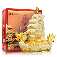 清香型白酒纯粮食高度酒礼盒装一帆风顺53度1.5L白酒整箱特价酒水