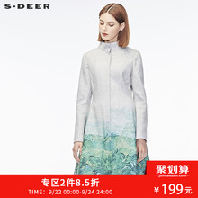 sdeer圣迪奥女装简约廓形印花大衣S16481790图片