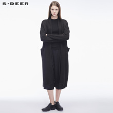 sdeer 圣迪奥无扣开襟设计落肩袖时尚针织衫S18483554图片