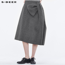 sdeer 圣迪奥简约大方创意造型自然剪裁下摆无装腰长裙S18481171图片