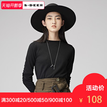 sdeer圣迪奥2018冬装 针织衫 休闲简约字母圆领长袖 毛衣女S17463597