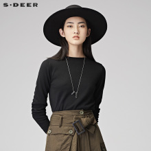 sdeer圣迪奥2018春装休闲简约字母圆领长袖针织衫女S17463597图片