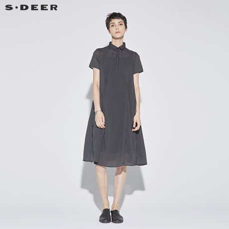 sdeer圣迪奥2018新款女装夏装两件套气质长款连衣裙S18281292商品大图