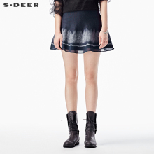 sdeer圣迪奥女毛毡质感神秘绣花短裙S15481382图片