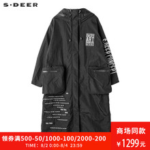 sdeer圣迪奥2018秋装新款前卫街头连帽口袋字母刺绣外套S18381841图片