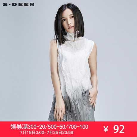 sdeer圣迪奥女装肌理折痕挺括晕染两件套S16280652商品大图