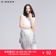 sdeer圣迪奥雪纺衫肌理折痕挺括晕染开襟上衣S16281609图片