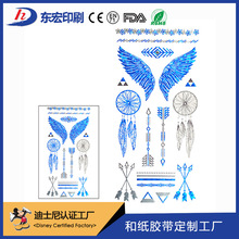 印刷一次性环保无毒烫金烫银纹身贴来图定制 烫金纹身贴纸 时尚
