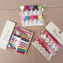 饰壁挂红色彩色夹子 照片夹子小木夹网格照片墙装