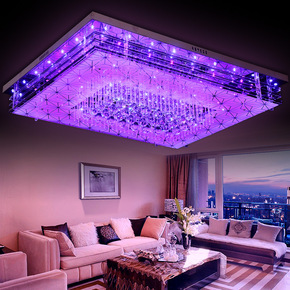 客厅灯led吸顶灯具长方形简约现代大灯大气大厅灯卧室家用水晶灯