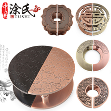 中式玻璃大门拉手祥云守久磐评门把手雕刻半圆仿古铜门扶手现货