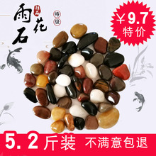 雨花石鹅卵石白色彩色小石头鱼缸石头鹅软石小石子盆栽五彩石天然
