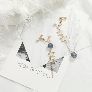 简约百搭水晶长款五角星吊坠