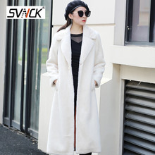 SVNCK女装大衣新款2018秋冬季时尚百搭金丝绒皮草长款外套女JJ903图片