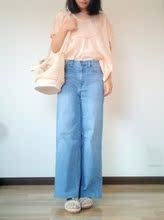 现货当天发 U系列 女装宽腿牛仔裤 水洗产品 406656 优衣库休闲裤