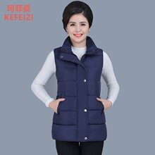 中老年妈妈装2018新款马甲女冬大码宽松保暖羽绒棉服时尚气质外套图片
