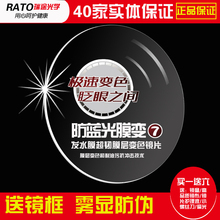 1.56/1.6/1.67/1.71非球面近视眼镜片防蓝光膜层变色镜片变灰色