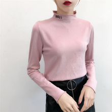毛衣外套女韩版2018初秋衣服半高圆领套头长袖针织打底衫女装上衣图片