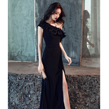 黑色晚礼服裙女2019时尚宴会高贵优雅聚会生日派对连衣裙显瘦性感