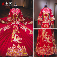 中式婚礼结婚礼服敬酒服龙凤褂古装 嫁衣秀和服 秀禾服新娘2019新款