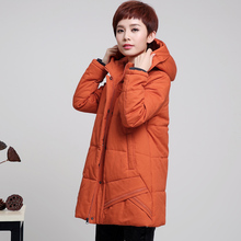 中老年女装冬季中长款大码羽绒棉服中年妈妈装加厚保暖棉衣外套女图片