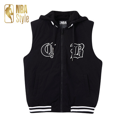 NBA Style潮流服饰 公牛队男款时尚马甲个性连帽羽绒服