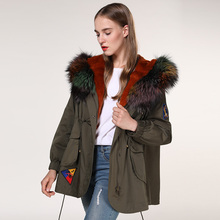 QUAKERAME大码派克服女獭兔毛内里尼克服女外套2018冬季皮草女装图片