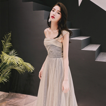 晚礼服长款2018新款秋季宴会高贵优雅修身女名媛派对主持人礼服裙