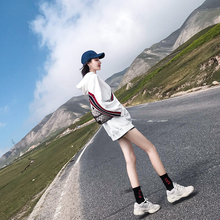 中长款卫衣女2018新款长袖韩版春秋季冷系女装高冷范连帽宽松上衣图片