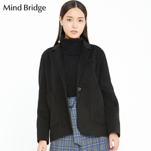 Mind Bridge2018新款秋冬女装毛呢外套 百家好女士大衣 MSCA728G图片