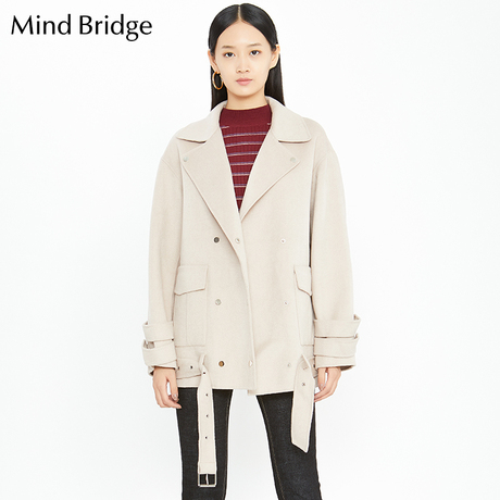 Mind Bridge2018秋冬新款女装 百家好女士夹克翻领外套 MSJK728A商品大图