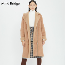 Mind Bridge秋冬新品女装仿皮大衣 韩版休闲时尚外套MSRF728A图片