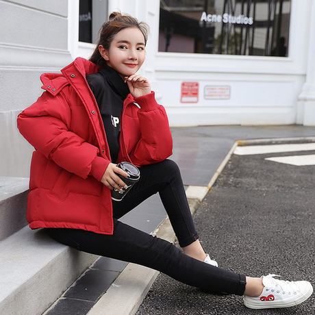 保暖棉服女装短款宽松加厚面包服韩版学生小棉袄连帽棉衣外套冬季商品大图
